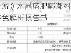 《龙之谷手游》水晶蓝肥嘟嘟图鉴：属性技能详解与特色解析报告书