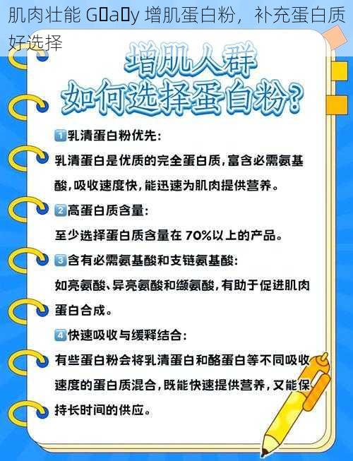 肌肉壮能 G a y 增肌蛋白粉，补充蛋白质好选择