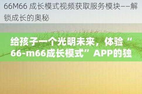 66M66 成长模式视频获取服务模块——解锁成长的奥秘