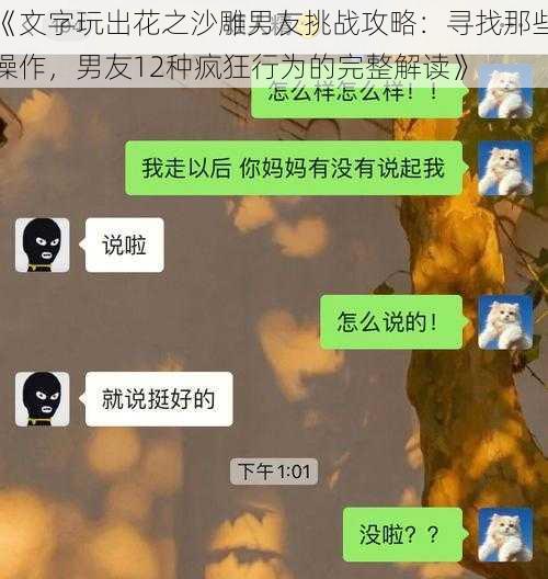 《文字玩出花之沙雕男友挑战攻略：寻找那些操作，男友12种疯狂行为的完整解读》