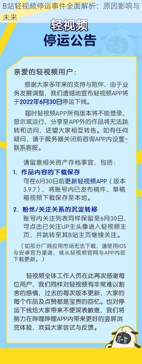 B站轻视频停运事件全面解析：原因影响与未来