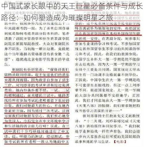 中国式家长眼中的天王巨星必备条件与成长路径：如何塑造成为璀璨明星之旅