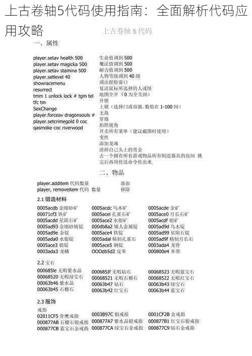 上古卷轴5代码使用指南：全面解析代码应用攻略