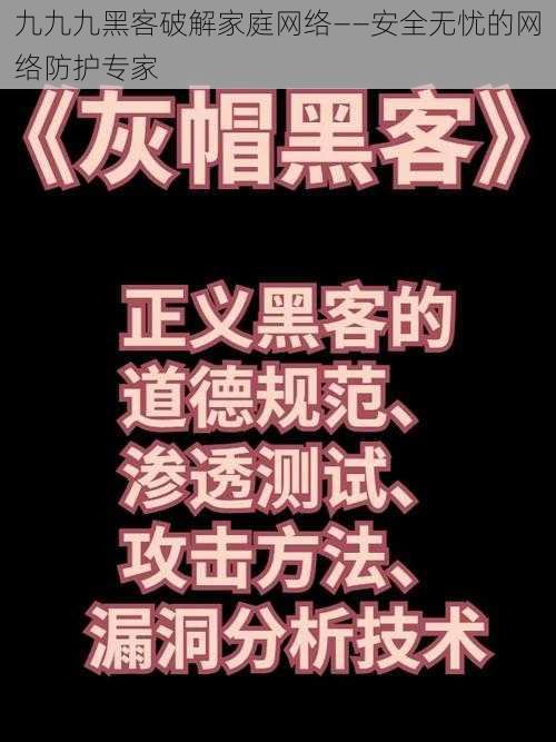 九九九黑客破解家庭网络——安全无忧的网络防护专家