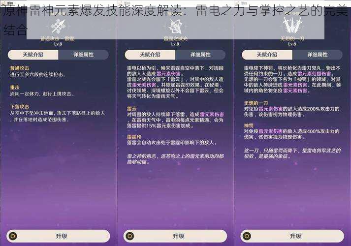 原神雷神元素爆发技能深度解读：雷电之力与掌控之艺的完美结合