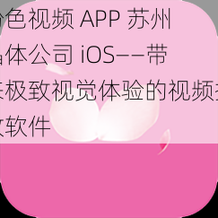 粉色视频 APP 苏州晶体公司 iOS——带来极致视觉体验的视频播放软件