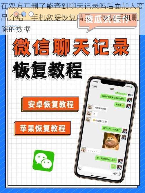 在双方互删了能查到聊天记录吗后面加入商品介绍：手机数据恢复精灵——恢复手机删除的数据
