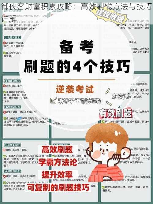 御侠客财富积累攻略：高效刷钱方法与技巧详解