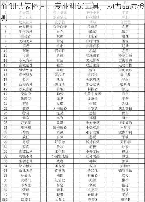 m 测试表图片，专业测试工具，助力品质检测