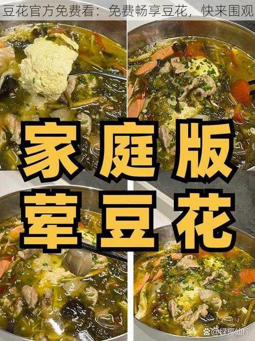 豆花官方免费看：免费畅享豆花，快来围观