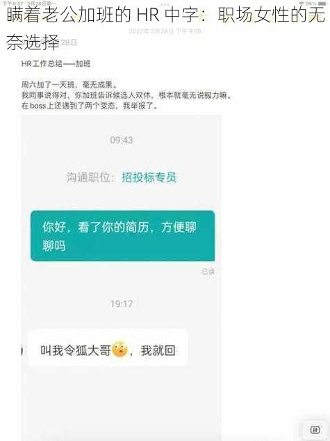 瞒着老公加班的 HR 中字：职场女性的无奈选择