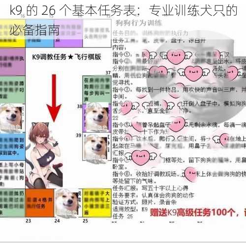 k9 的 26 个基本任务表：专业训练犬只的必备指南