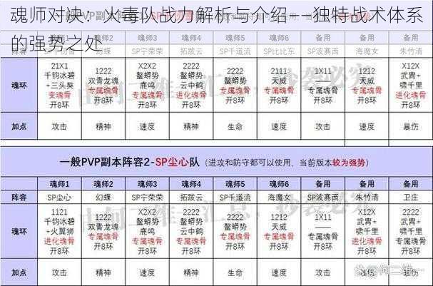 魂师对决：火毒队战力解析与介绍——独特战术体系的强势之处